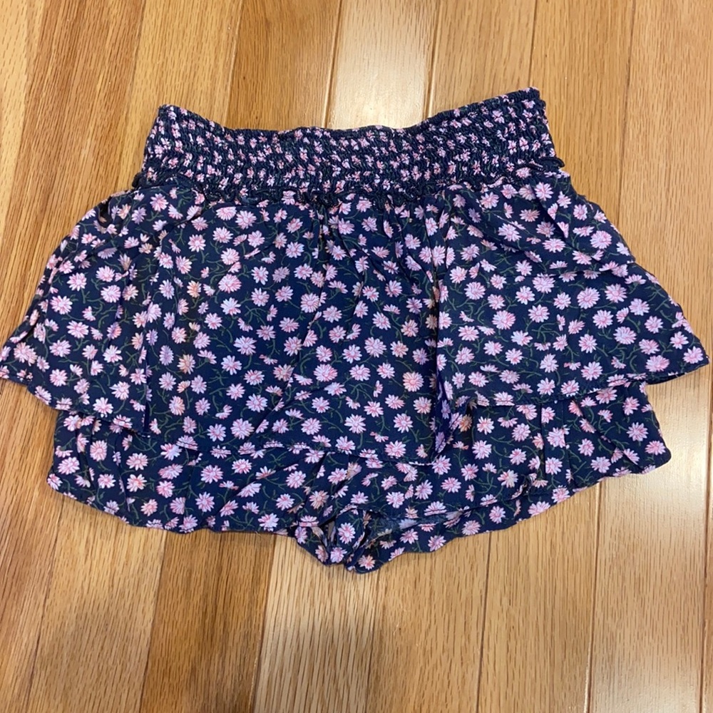 Zara floral ruffle skirt